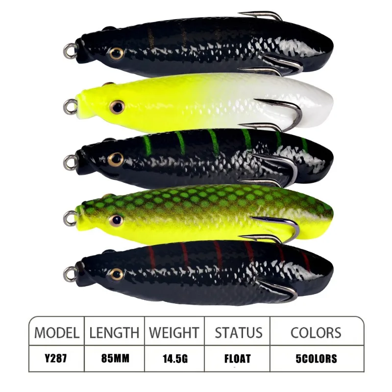 Señuelos de pesca de rana, Crankbait superior de agua blanda, trucha lubina, agua salada fresca, aparejos de Lucio, 85mm, 14,5g, 1 piezas - imagen 2