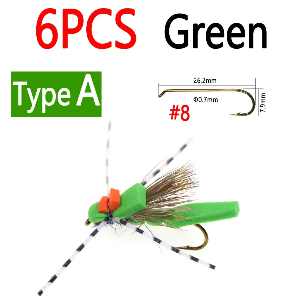 6pcs Green Type A