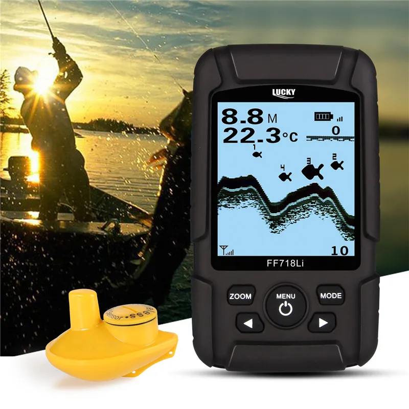 LUCKY fishing finder-Sonar inalámbrico FF718Li, Sensor portátil, buscador de peces impermeable, 180m de profundidad - imagen 4