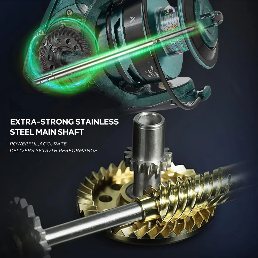 VWVIVIDWORLD-carrete de pesca duradero, doble carrete, alta velocidad, carrete de aleación, engranaje de aleación, brazo de aleación, carrete giratorio, para agua salada - imagen 3