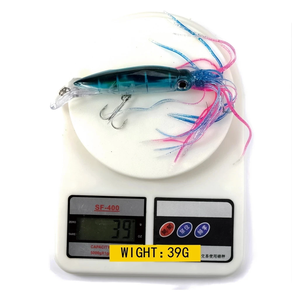Anzuelo de pesca duro, señuelo de pesca de 40g, 6 colores, calamar 3D, gancho de acero de alto carbono, manivela de pulpo para atún Artificial, señuelo de mar - imagen 5