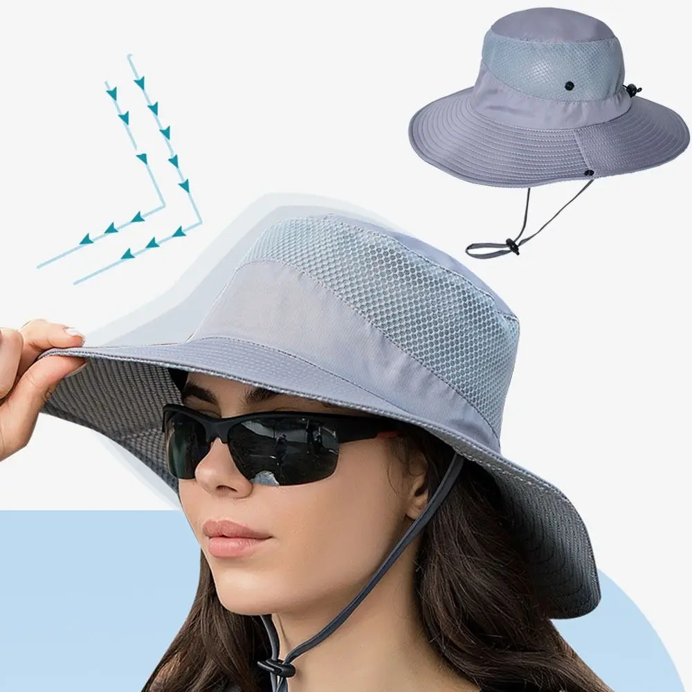 Sombreros de cubo ajustables para acampar, senderismo al aire libre, sombrero de sol de verano, gorras de montañismo, protección Anti-UV - imagen 3