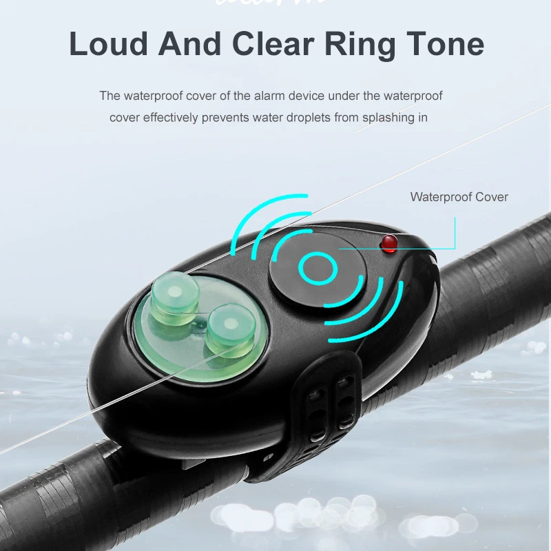 Alarma electrónica de pesca de caña de mar, campana de inducción automática luminosa de alta sensibilidad, resistente al agua, alarma de poste - imagen 4