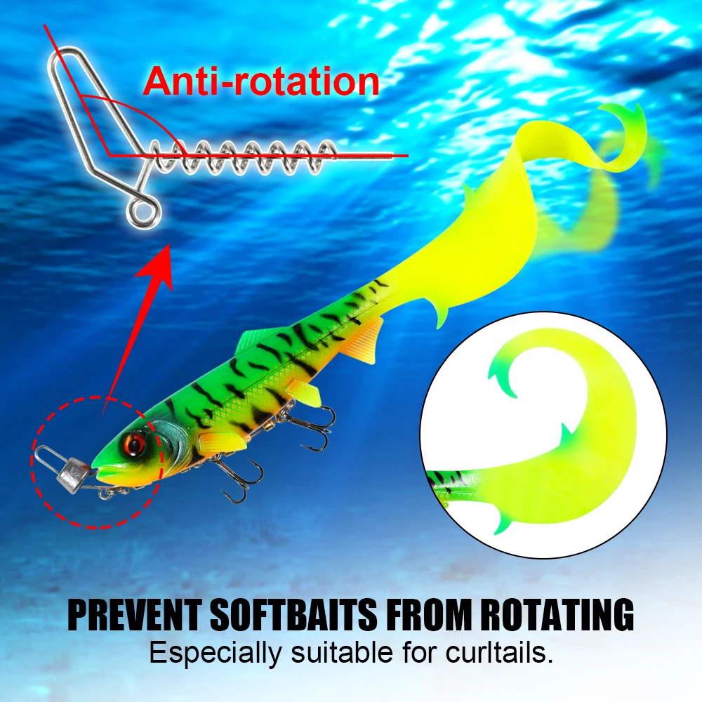 Spinpoler The Pike Stinger Rig tornillo multide profundidad con peso de plomo en espiral 3 ganchos triples fuertes para cortinas Softbait - imagen 3