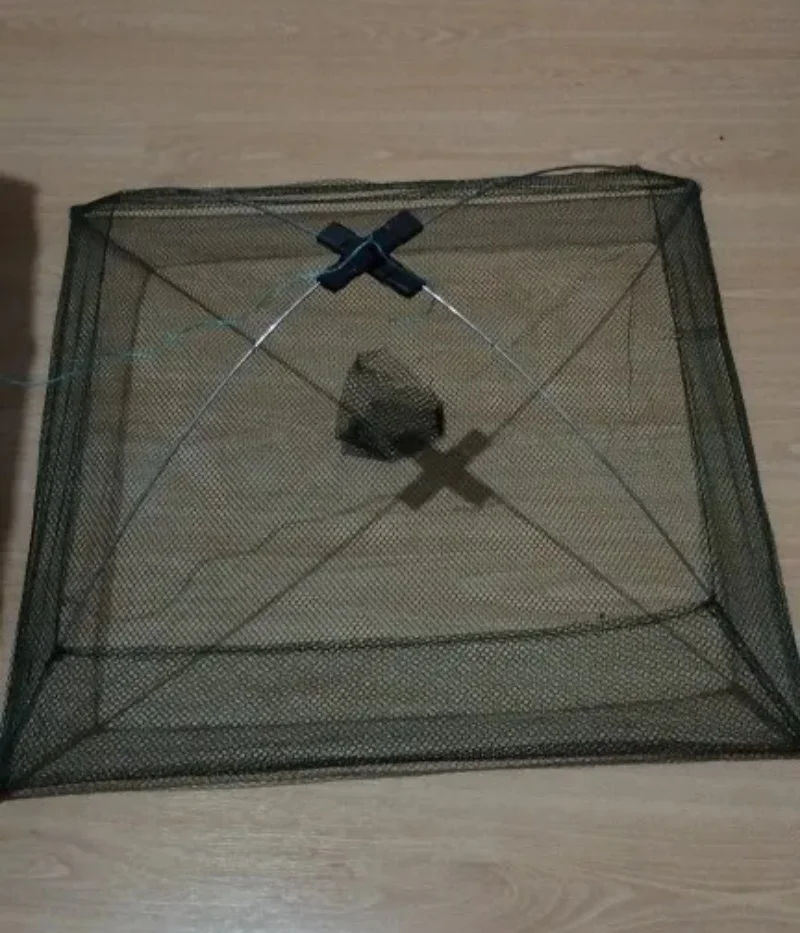 Nuevo Red de pesca plegable portátil de 60cm, red de nailon para camarones, red de fundición, jaula de pesca, red de pesca al aire libre para pesca - imagen 4