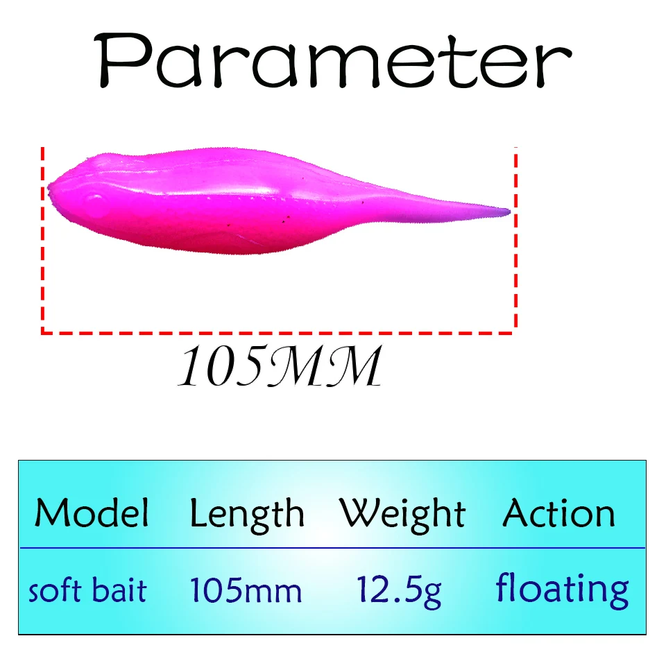 Señuelo flotante para pesca, cebo blando de 105mm y 12,5g, Wobbler Artificial, Swimbait para lucio y lubina - imagen 3