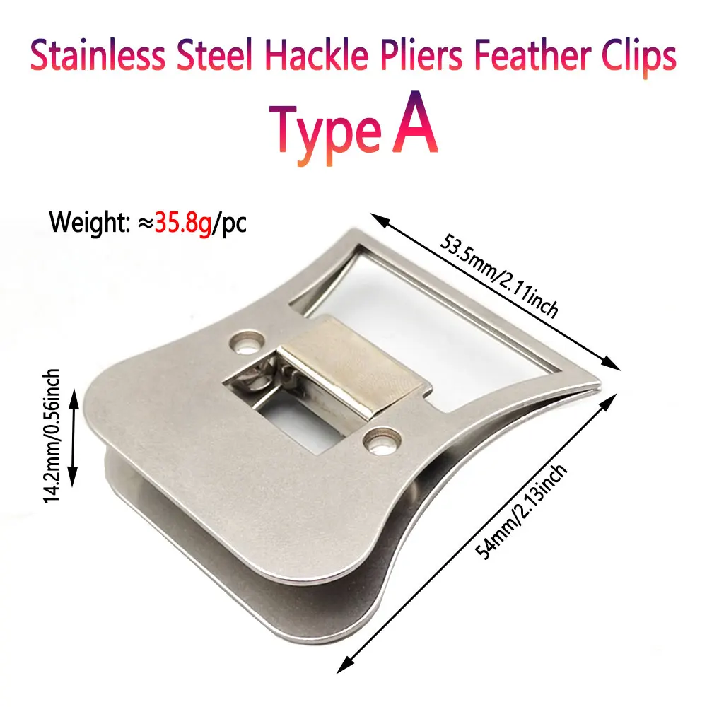 Alicates de Hackle Bimoo – Acero inoxidable para atado de moscas - imagen 2