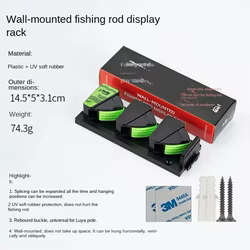 Soporte Pared Horizontal Fijo para Cañas Pesca Almacenamiento Garaje