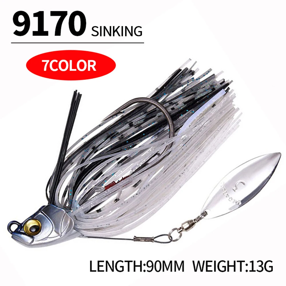 Spinnerbait falda silicona – Jig para lubina, trucha y snakehead - imagen 2