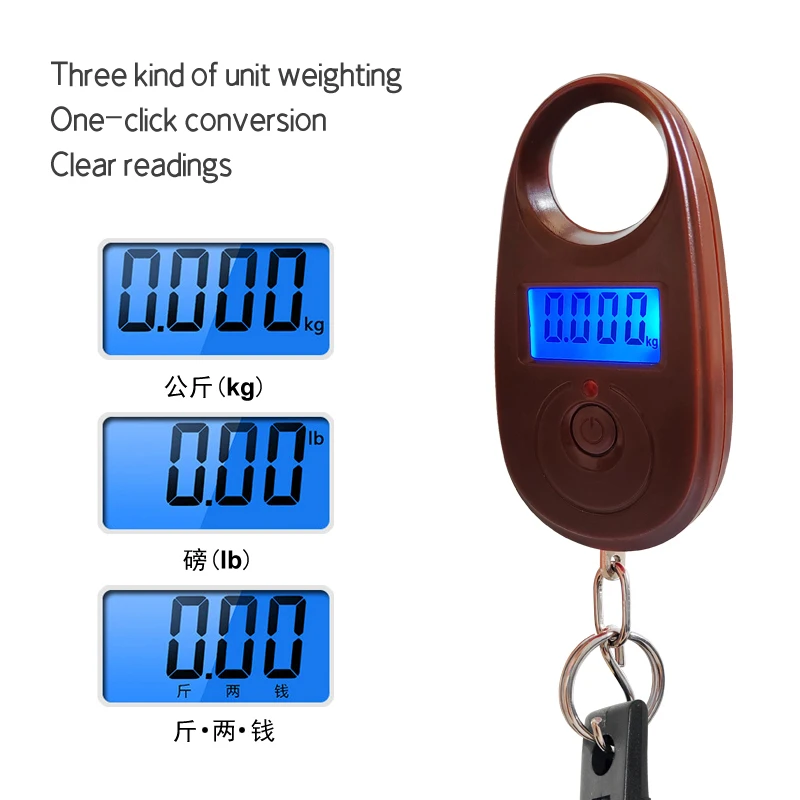 Agarre de pesca Clip de pescado Mini báscula electrónica digital con batería Agarre de labio de pescado de plástico Equipo de aparejos de viaje al aire libre Herramienta de mar - imagen 2