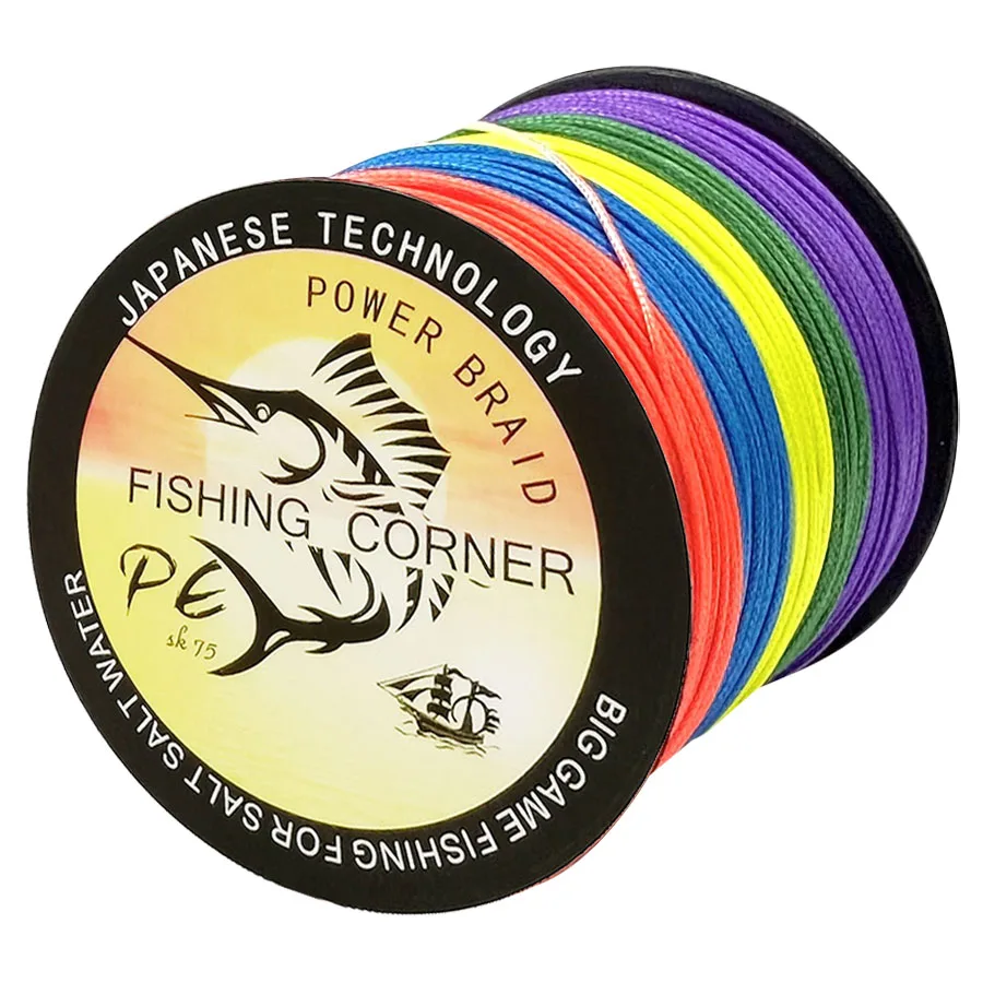 16 hebras 100M 300M hilo de pescar de PE trenzado con núcleo 16X + 4X cable de fregadero extremo multifilamento Multicolor japonés 70LB-280LB - imagen 5