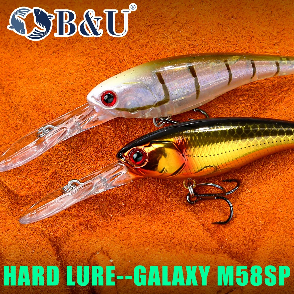 B & U 58mm señuelo duro sábalo suspendido pececillo señuelo de pesca Artificial Jerkbait Wobblers lubina Lucio Swimbait Señuelos de Pesca - imagen 4