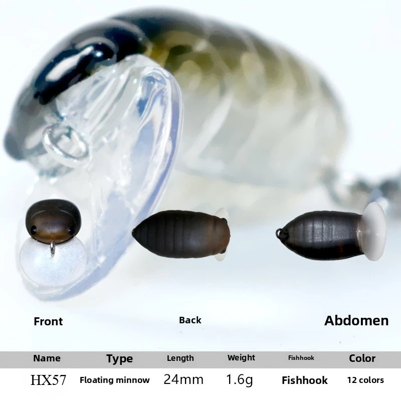 SWOLFY 1 Uds Mini Señuelos de Pesca Crankbait 1,6g/24mm pequeños pececillos flotantes Wobblers cebo Artificial duro aparejos de pesca