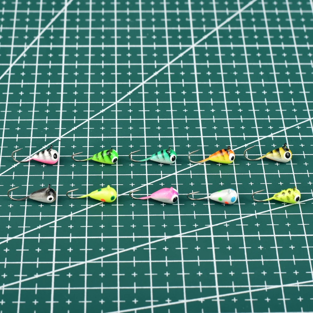 Elite TG 20pcs Ice Fishing Hook Kit,3.2/4.0/5.0mm Tungsten Winter UV Glow Jig Set Box,Perch Crappie Bream Lure Hooks - imagen 5