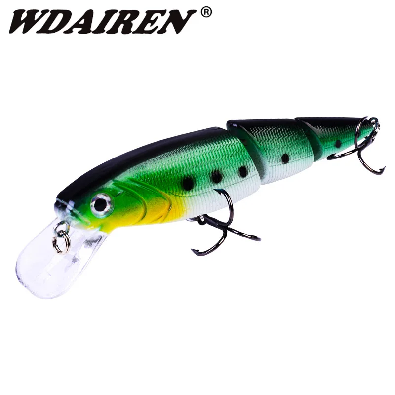 Señuelos de Pesca flotantes, 11cm, 15g, 3 segmentos, Swimbait, Crankbait lento, cebo duro Artificial, aparejos de lubina Isca, 1 unidad