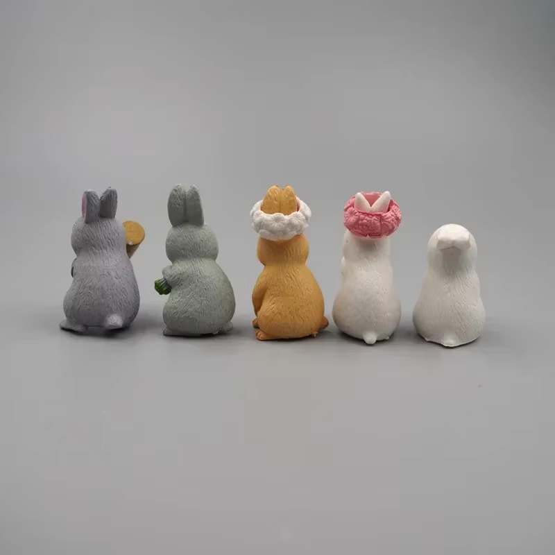 Mini figuras de conejos para decoración de jardín y escritorio - imagen 4
