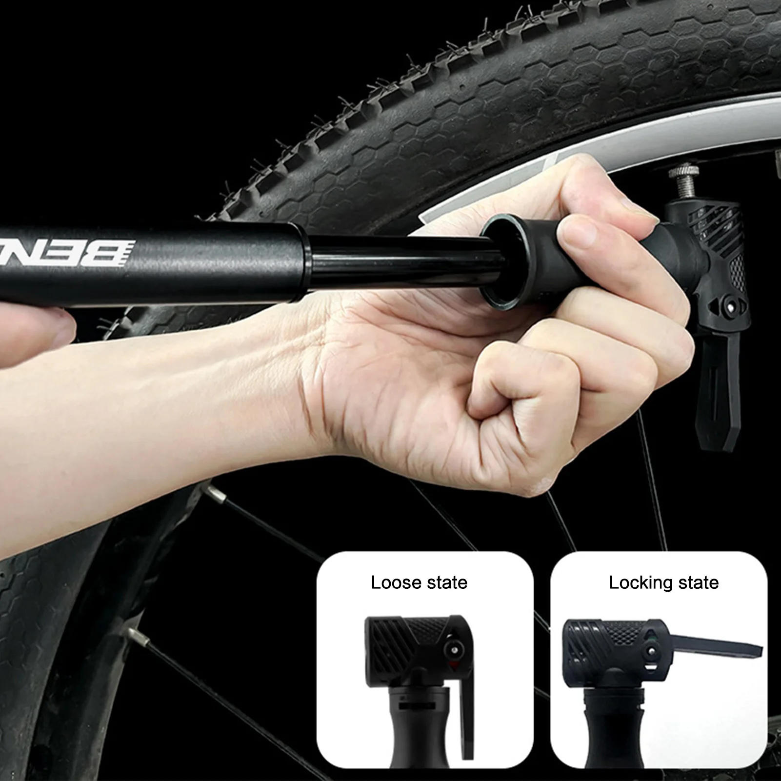 Bomba de bicicleta portátil, bomba de aire de alta presión de aleación de aluminio duradera para bicicleta de carretera MTB, bicicleta eléctrica, accesorios para ciclismo al aire libre - imagen 2