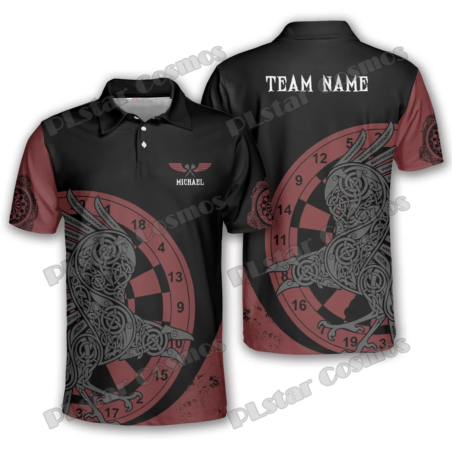Camiseta de manga corta para hombre, Polo con estampado 3D de dragón, tatuaje de runas, Vegvisir nórdico, informal, PLP25 - imagen 4