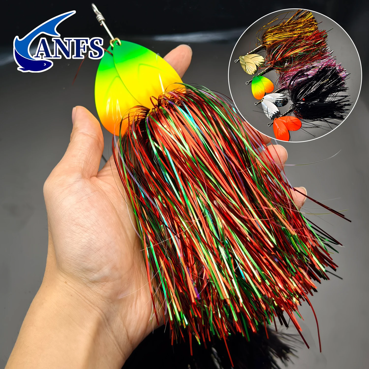 ANFS Mosky Pike Spinner Bucktail – Señuelo metal pesado para lucio