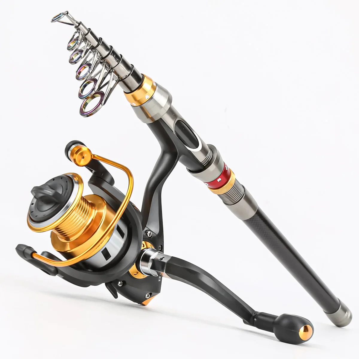 Caña de pescar de carbono Luya, juego de aparejos de pesca de viaje portátil retráctil, caña de lanzamiento, caña de pescar de mar de lanzamiento lejano - imagen 4