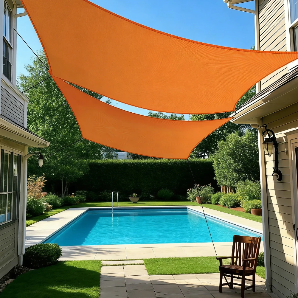 Toldo rectangular impermeable naranja anti-UV para pesca y patio - imagen 3