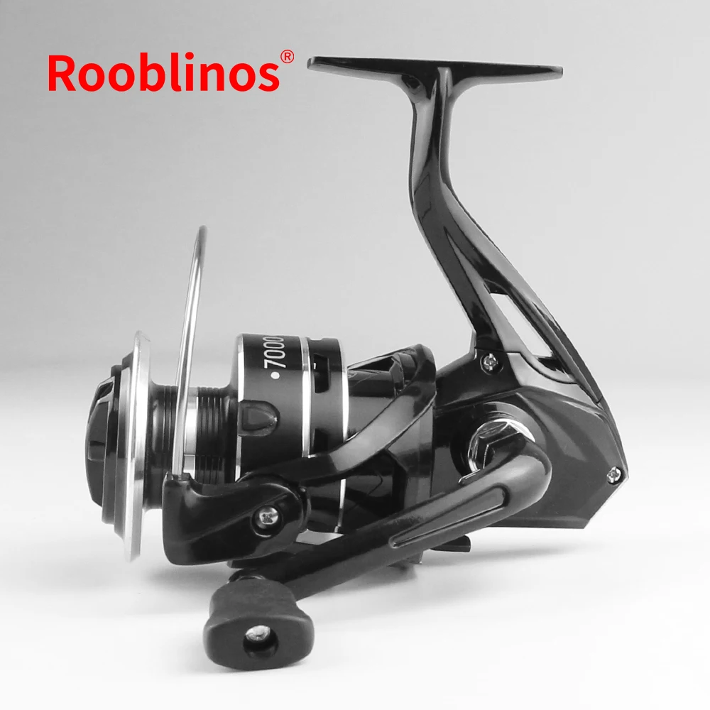 Carrete giratorio de pesca ROOBLINOS HY LH/RH Convertible 5,2: 1 Relación de engranaje 1000-7000 Tamaño Metal Negro - imagen 5
