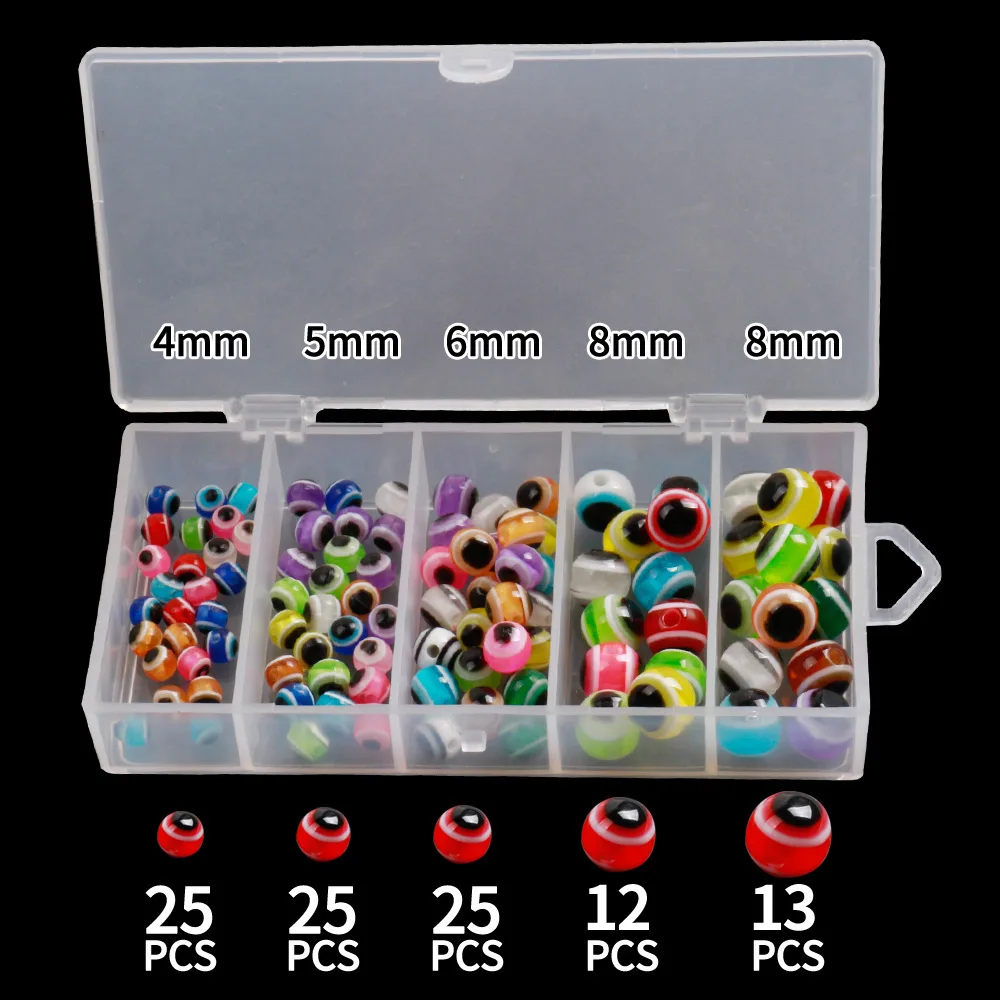 Cuentas espaciadoras redondas de ojo de pez mixto, bloque de cuentas, accesorios de equipo de Pesca, Luya, aparejos de cebo, artículos de Pesca, 5-8mm, 10 juegos - imagen 4