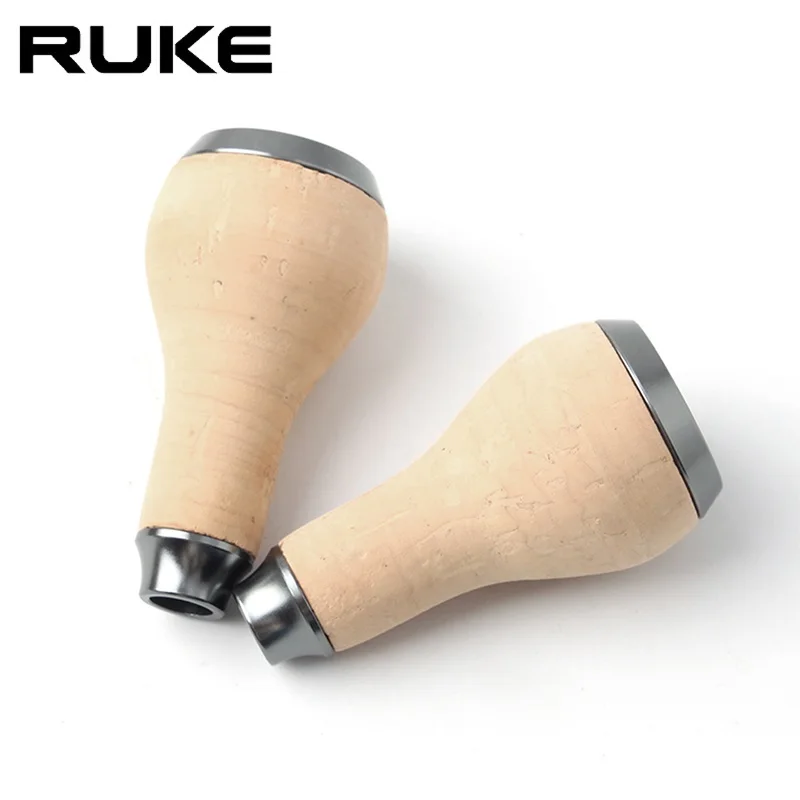 Ruke nuevo carrete de pesca perilla de madera Baitcasting carrete giratorio mango perilla incluye 2 uds rodamientos accesorio de carrete DIY para tipo Sh/Dai