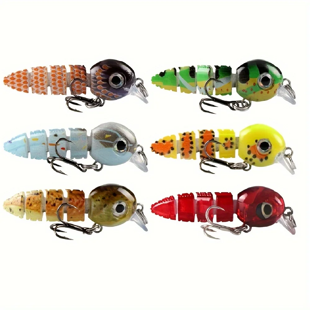 Señuelos de pesca multiarticulados, 5,5 cm/4g, Crankbait, cebos duros realistas para peces, señuelo de pesca pequeño, aparejos Wobbler - imagen 3