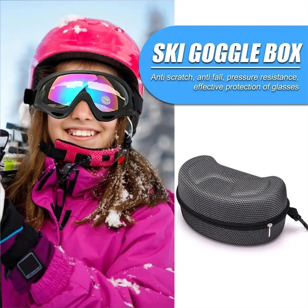 Bolsa para gafas deportivas, resistente al agua, con cremallera, color negro, Estuche de transporte para gafas de Snowboard, caja para gafas de esquí, estuche para gafas de esquí - imagen 4