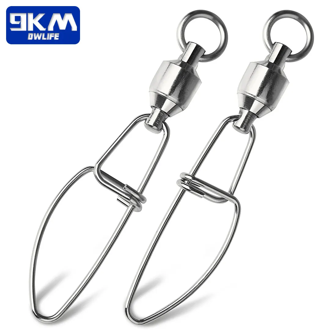Estas duras de acero inoxidable giratorios giratorios giratorios son perfectos para asegurar ganchos y líneas en la pesca