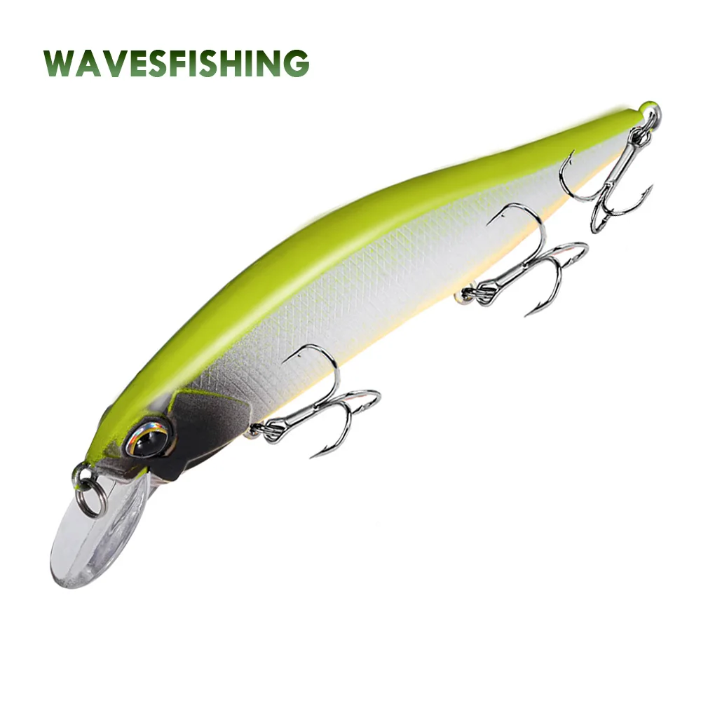 Señuelos flotantes de pececillos, cebo duro de Pesca de agua salada, trucha, lubina, cebo Artificial Wobbler, 12cm y 15g, 1 unidad - imagen 2