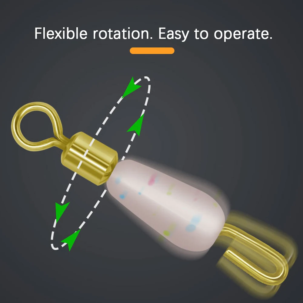 DNDYUJU-anillo sólido giratorio de rodamiento de bolas, Conector de enlace rápido, gancho de pesca con enganche, accesorios de pescado a presión, 50 piezas - imagen 3