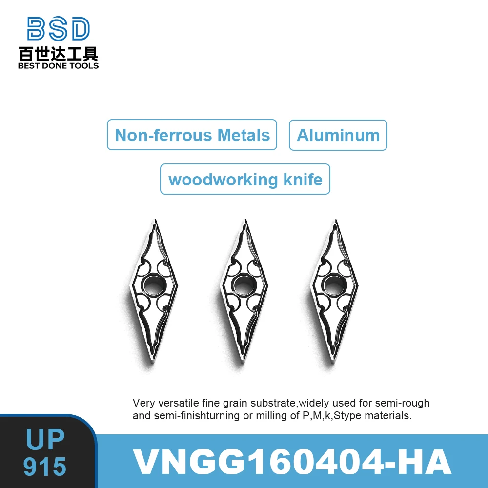Insertos de carburo de torneado CNC VNGG160404-HA - Herramienta de alta precisión para mecanizado de aluminio - imagen 3