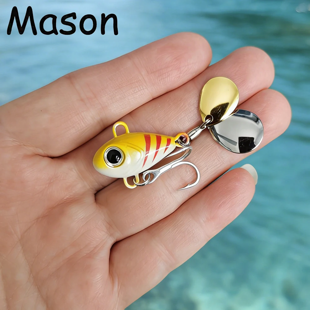 Señuelo hundido 6g-25g VIB, cuchara giratoria, cebo de pesca Wobblers, plantilla de Metal, cola de lentejuelas de doble rotación, fundición lejana para lubina, 1 ud.