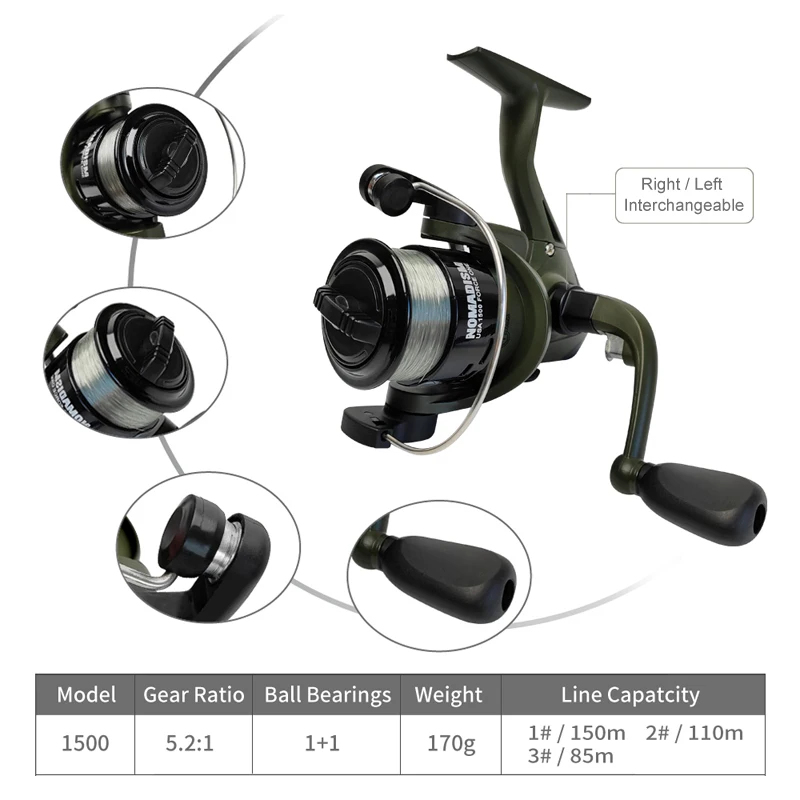 Nuevo juego de cañas de pescar, Kits completos con caña de pescar telescópica de 1,65 M, carretes giratorios, Señuelos de Pesca de Mar, anzuelo y accesorios, herramienta para carpa - imagen 3