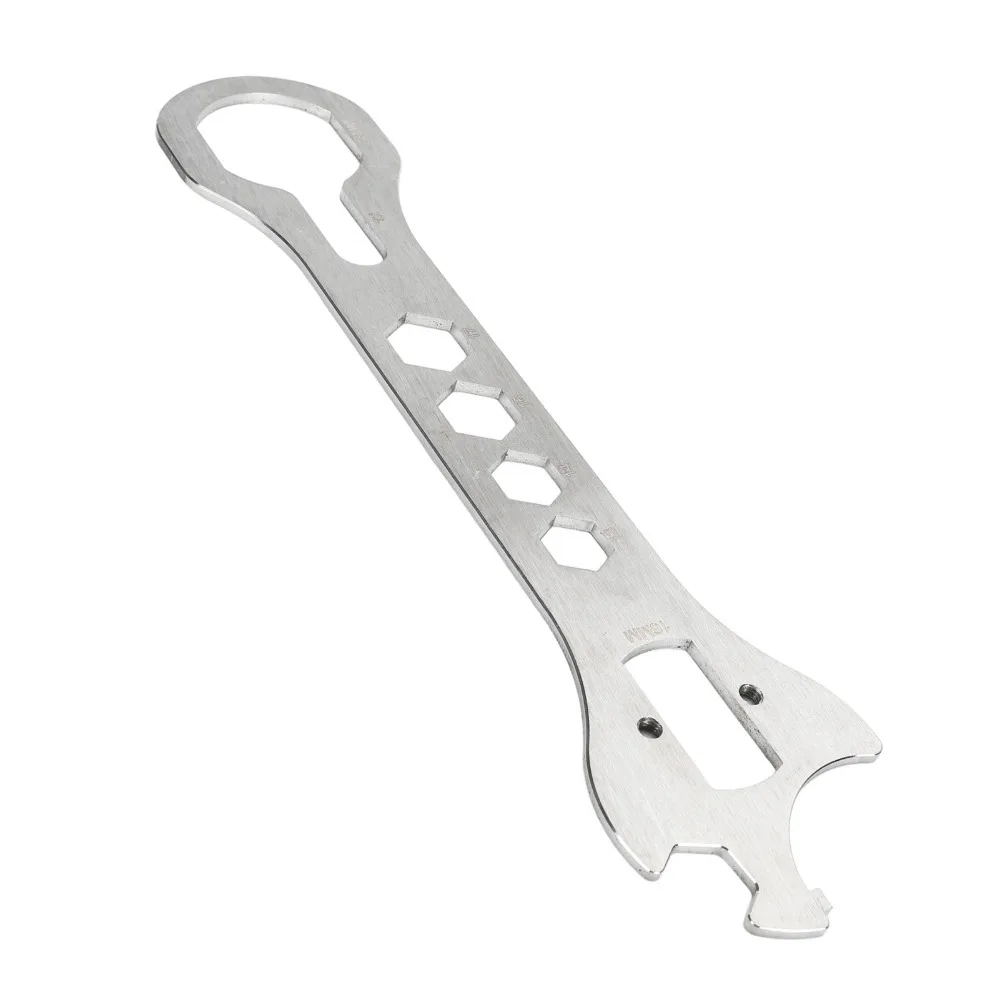 Llave de soporte inferior de acero inoxidable duradera, herramienta de extracción BB multifunción de 252mm, herramienta de soporte inferior de bicicleta plateada, reparación de bicicletas - imagen 2