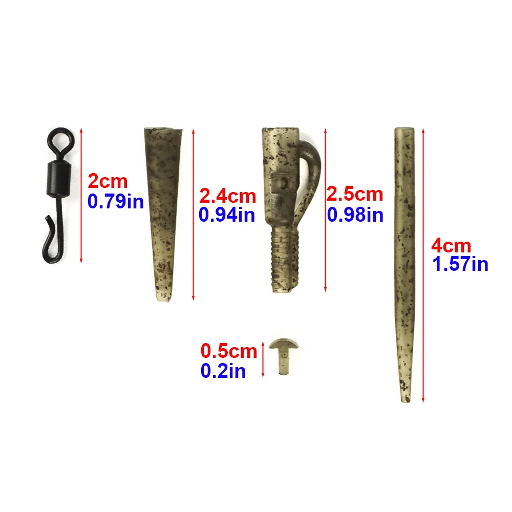 Hirisi-Kit de aparejo de carpa de cambio rápido, 40 Uds., Clips de plomo de seguridad + mangas antienredos y giratorios, accesorios de pesca M11 - imagen 3