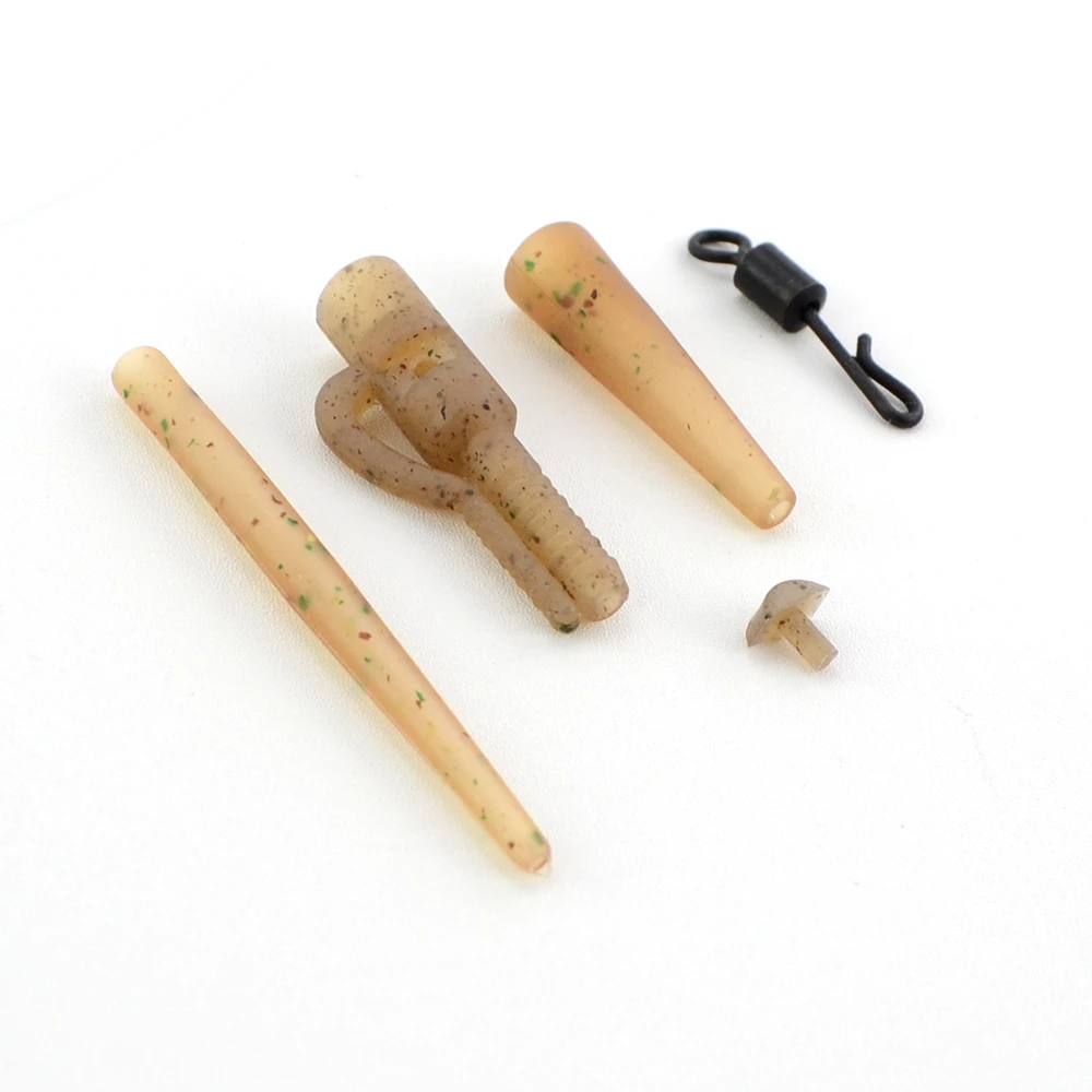 Hirisi 40 Uds accesorios de pesca de carpa Clips de plomo de seguridad cola cono de goma manga antienredos aparejo giratorio de cambio rápido M10 - imagen 4