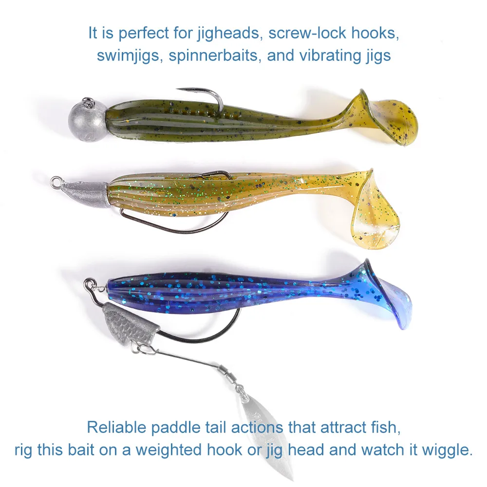 DYY-Cebo blando de silicona para lubina, cebo Artificial suave de 8,5 cm, 5,4g, Swimbait para Lucio, cabeza de plantilla, Wobblers - imagen 4