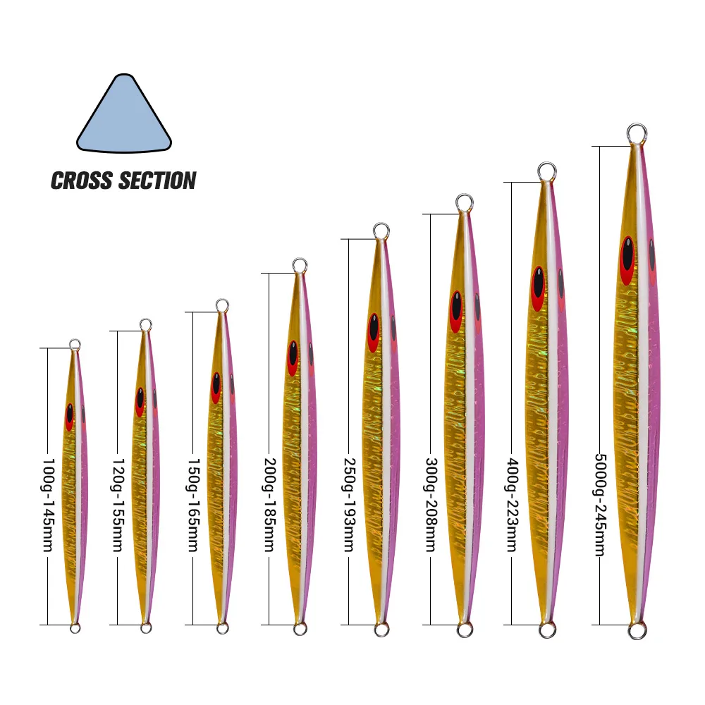 Noeby-señuelo de plantilla de Metal, 250g, 300g, 400g, 500g, juego pesado de aguas profundas, pesca rápida, Jigging, caída, cebo duro Artificial, señuelo de pesca de mar - imagen 4
