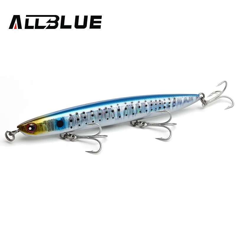 ALLBLUE SPRROW-señuelo de pesca de 110mm y 130mm, palo que se hunde, lápiz, ojos 3D, peso fijo, cebo Artificial de fundición larga, lubina - imagen 4