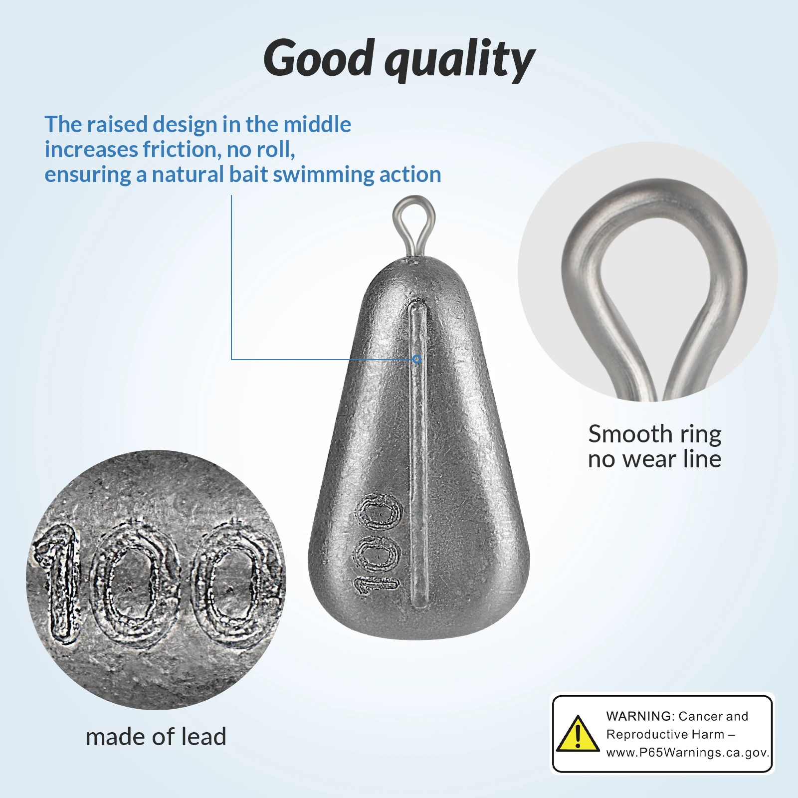 THKFISH-juego de pesas de pesca de 5/10 piezas, 30-120g, sin rollo, corazón de oliva, plomo redondo dividido, plomo, plomo - imagen 3