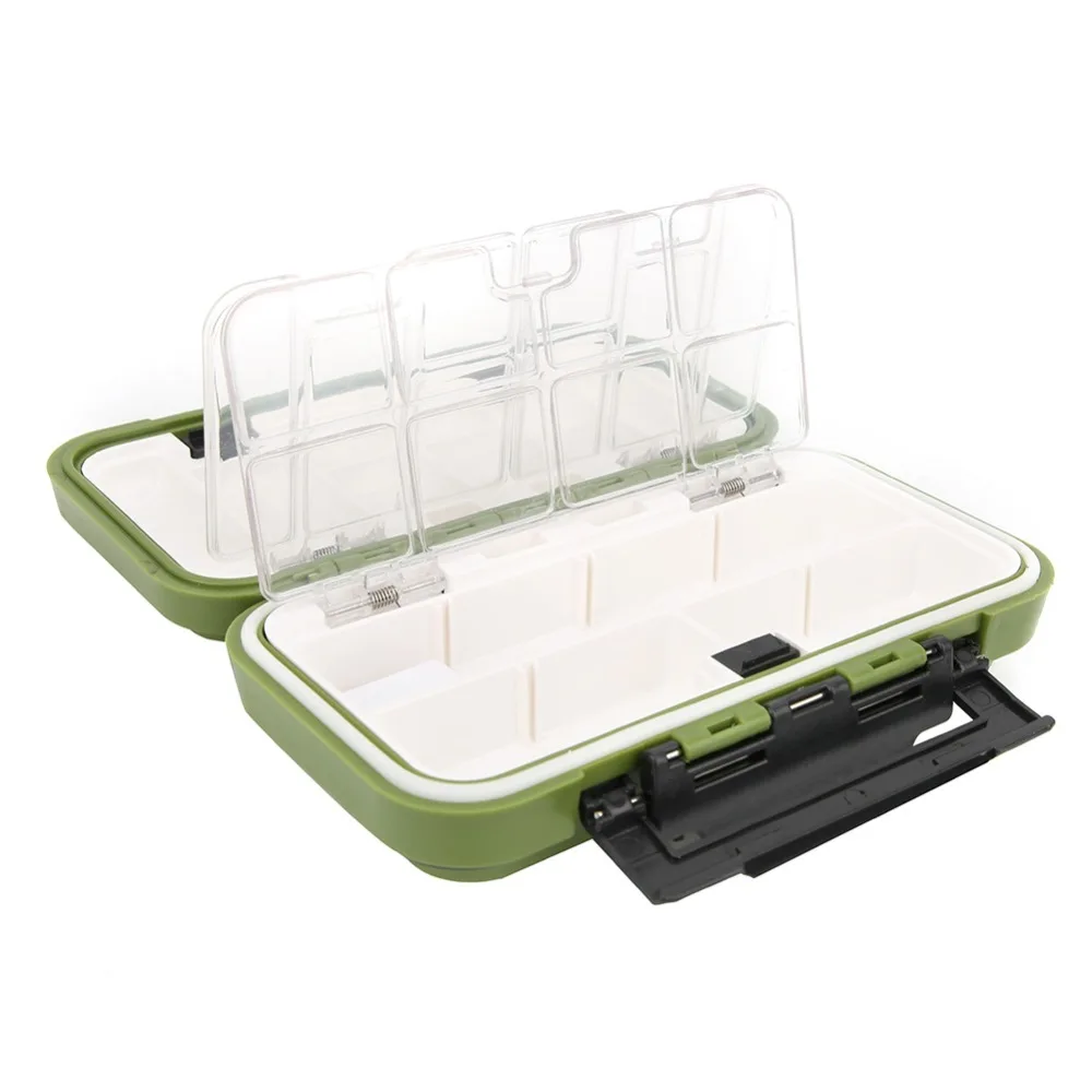 Caja de aparejos de pesca impermeable con divisores extraíbles, cajas de señuelos de pesca de 2 colores, organizador de aparejos ABS, almacenamiento de aparejos de pesca