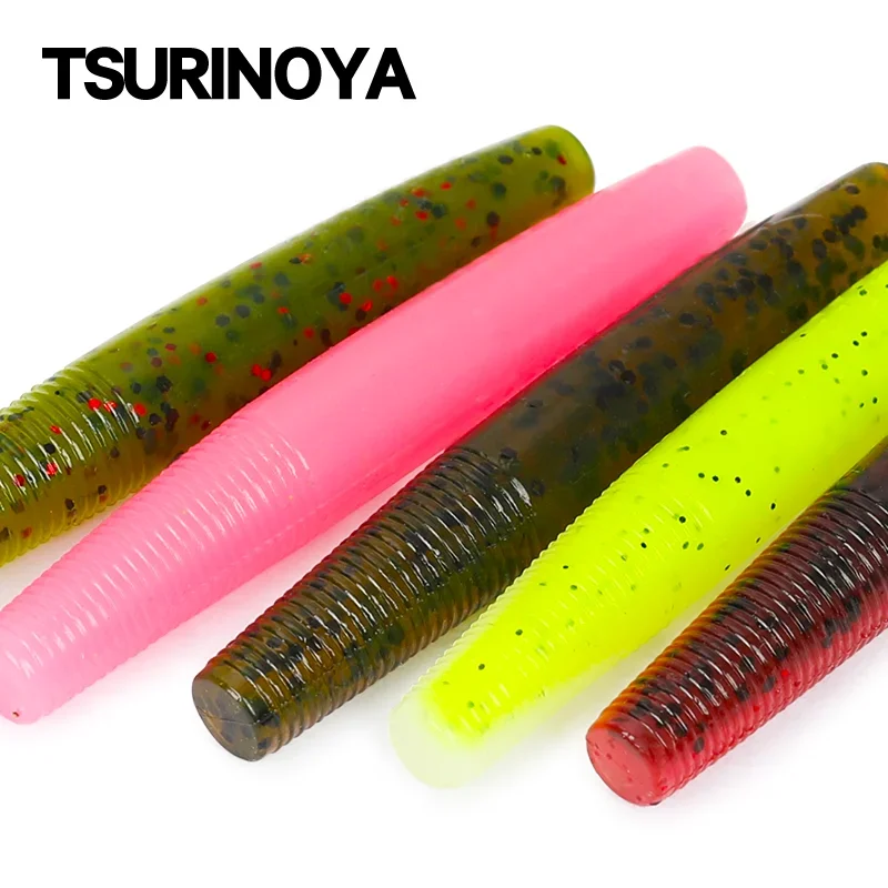 TSURINOYA Ned Rig cebo Finesse pesca palo cebos 70mm 4,3g 10 Uds flotante plástico blando señuelo de pesca agregar aroma cebos de gusano - imagen 2