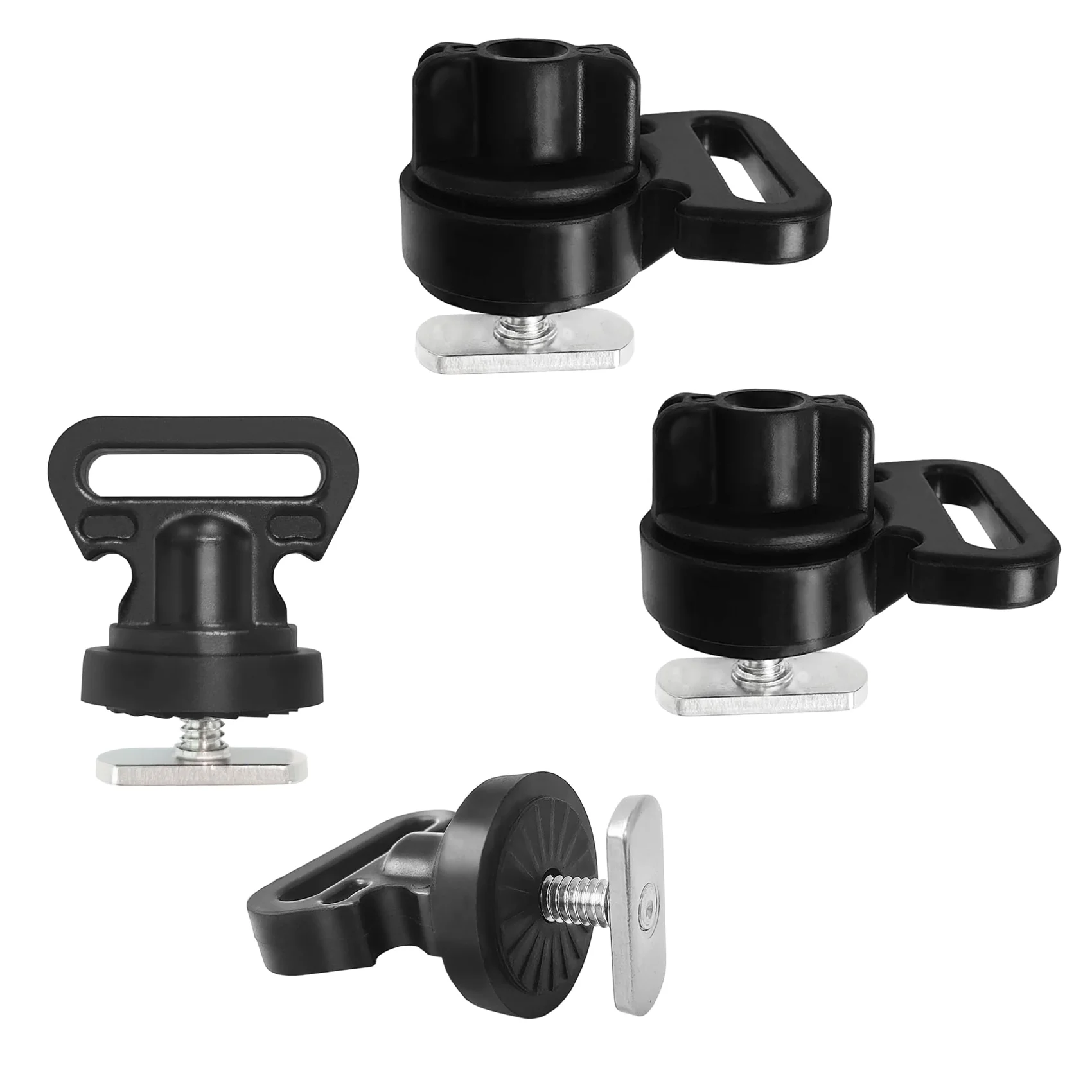 Amarre Aventik para montaje en pista de kayak, 2 piezas, amarres horizontales negros para asegurar refrigerador, caja y otros accesorios para kayak - imagen 5