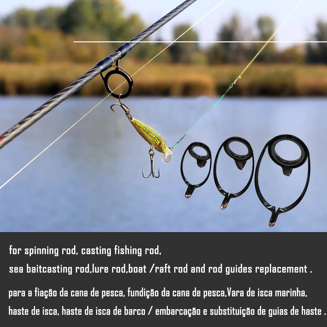 9KM Kit anillas de pesca doble puente – acero inoxidable y cerámica - imagen 4