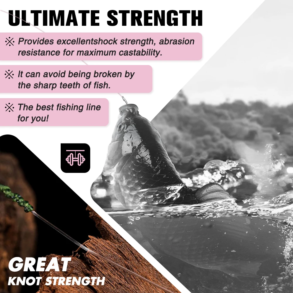 ZUKIBO 100% Japón línea de pesca con revestimiento de fluorocarbono líder de fluorocarbono línea de pesca monofilamento de nailon alta resistencia a la abrasión - imagen 2