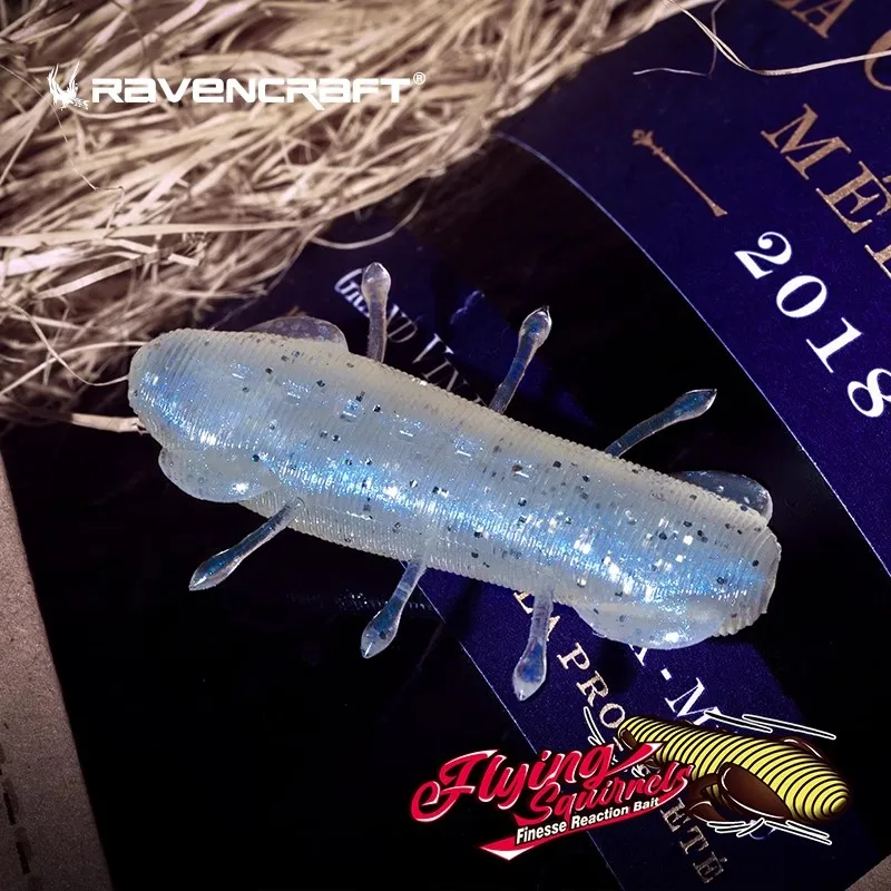 2024 nuevo Ravencraft FlyingSquirrel hundimiento Gliding Gamba gusano plomo libre cebo suave 38/43/50mm manivela gancho falso señuelo de pesca trajes - imagen 3