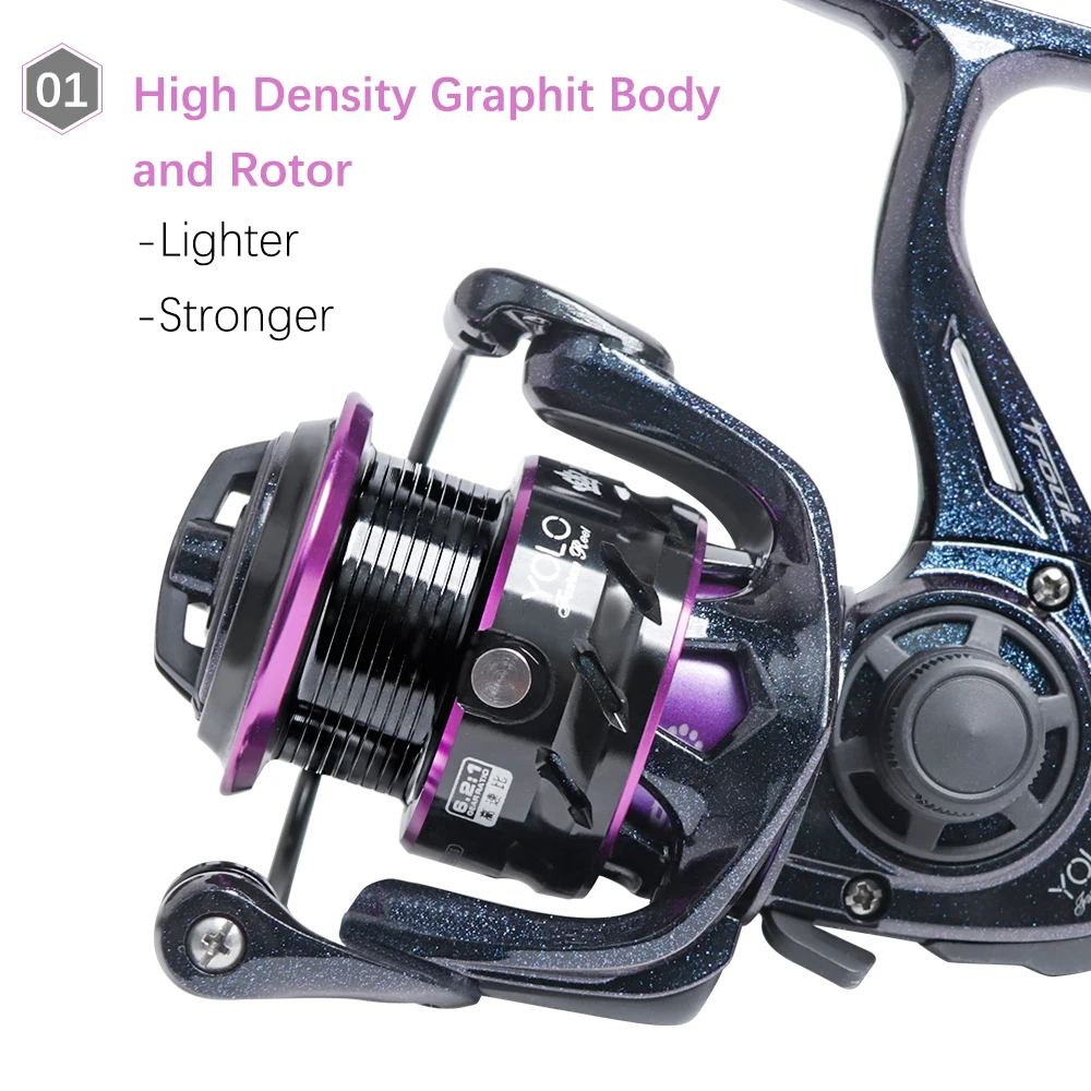 Carrete giratorio de pesca 9 + 1BB, de aluminio CNC para agua dulce, relación de engranaje 5,1: 1 6,2: 1, pez sol de alta velocidad Crappie Bluegill - imagen 2